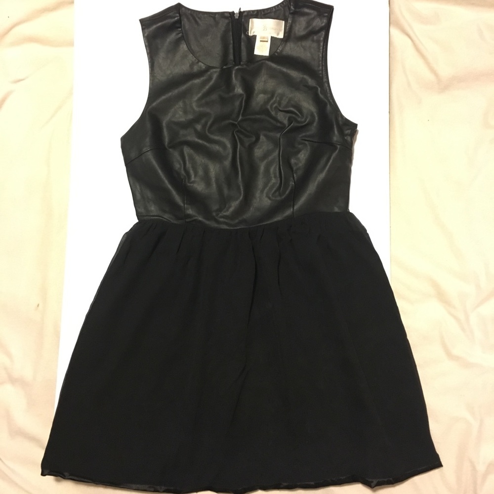 Julie Brown Vegan Leather Mixed Media Dress